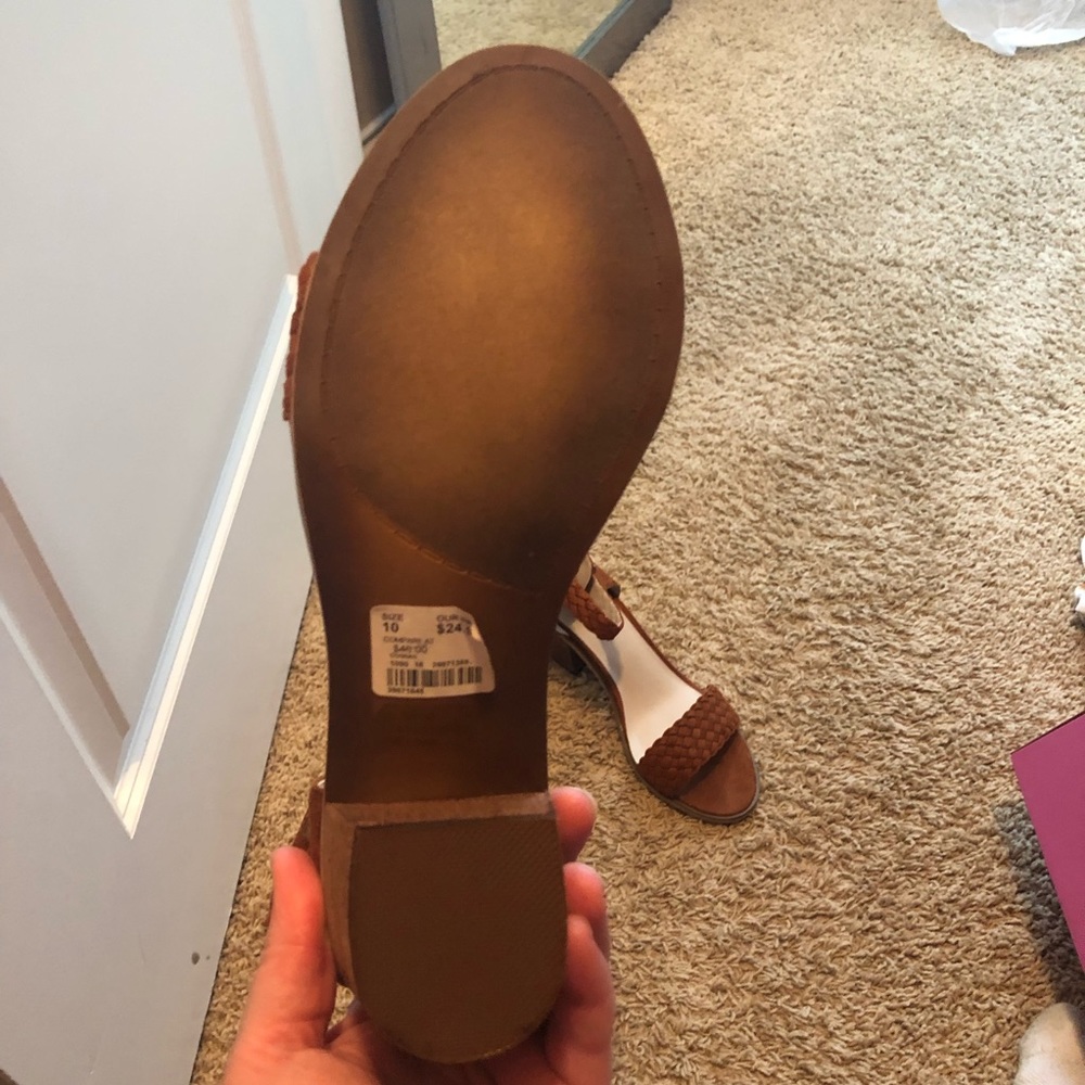 Brown block heel